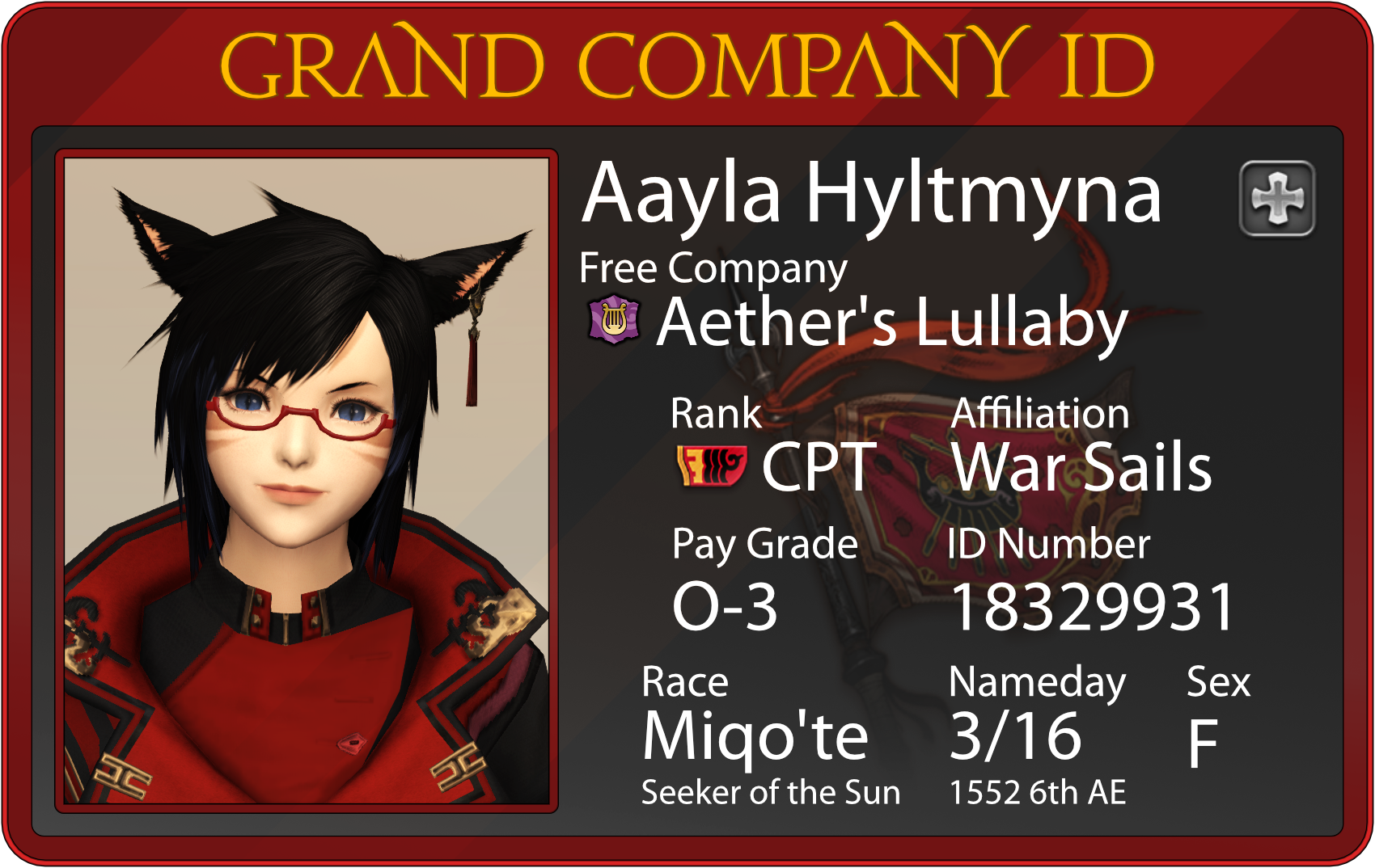 Aayla's GC ID